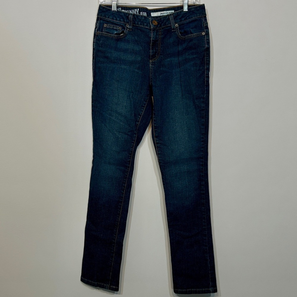 DKNY Jeans Skinny Denim Female 10R Dark Blue Wash Mid Rise